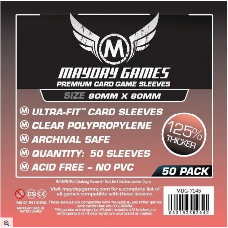 Card Game Sleeves - 80x80mm premium (x50)