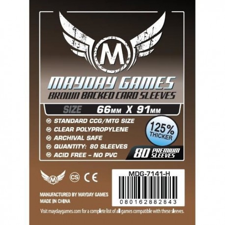 Premium Standard Sleeves - 66x91mm (x80 - dos marron)