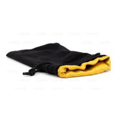 Petite bourse velours noir, int. satin or