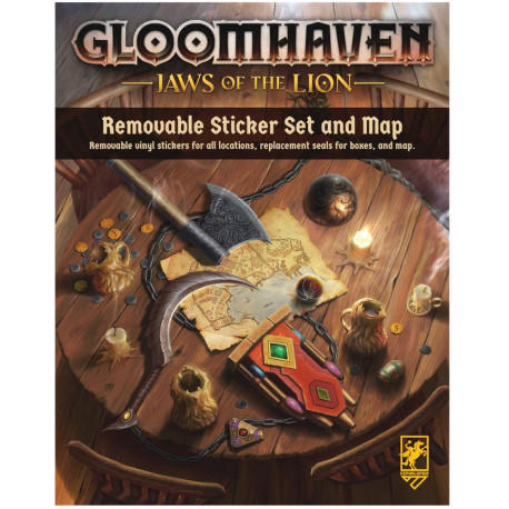 Gloomhaven: Jaws of the Lion Removable Sticker Sheet and Map