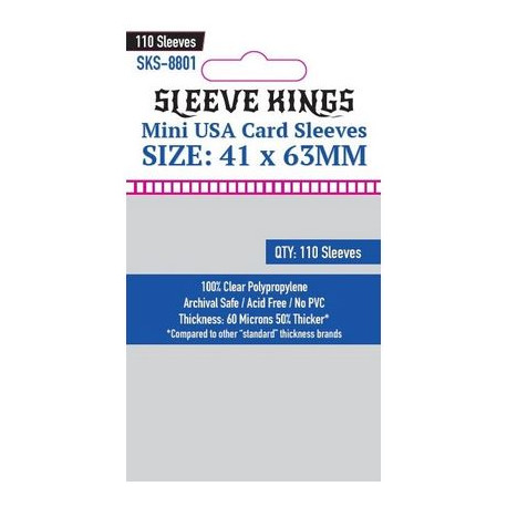 Protège-cartes Mini USA Sleeve Kings 41x63 mm (110)
