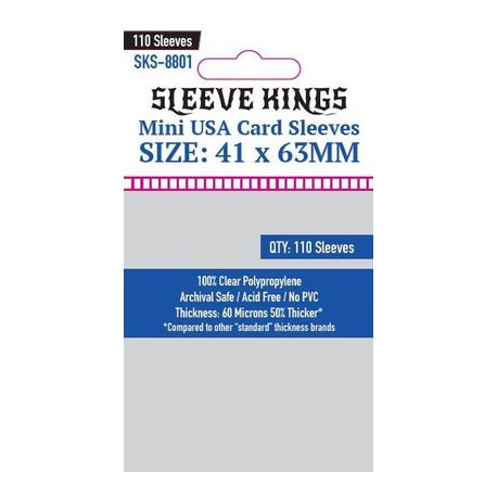 Sleeves Mini USA Sleeve Kings 41x63 mm (110)