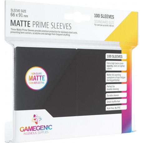 Gamegenic : 100 Sleeves Prime Matte Standard 66x91mm