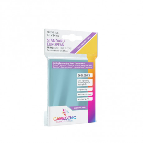 Gamegenic : 50 sleeves Prime 62x94 Standard Euro