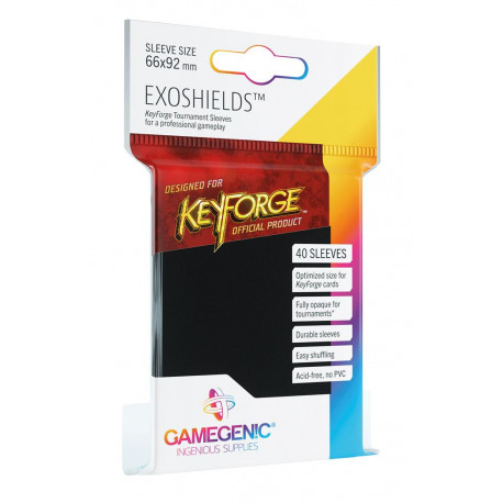 Keyforge : 40 protège-cartes exoshield noir