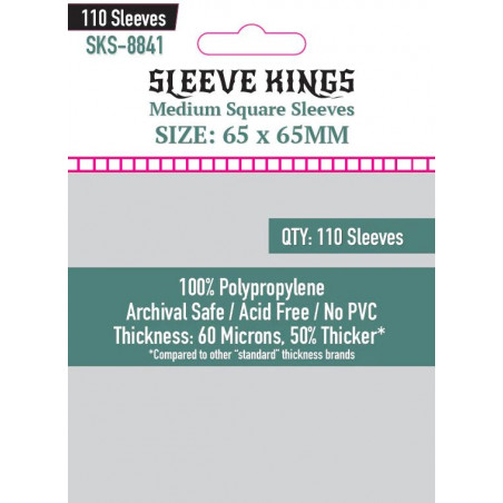 Acheter protège-cartes 65x65 mm (110) - Sleeve Kings - Agorajeux