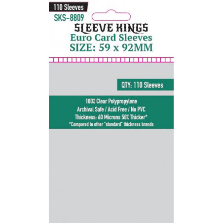 Sleeve King Euro Sleeves - 59x92mm (x110) - Agorajeux