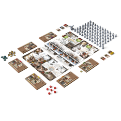 Figurines et plateau de Zombicide: White Death dans la cité de Wintergrad