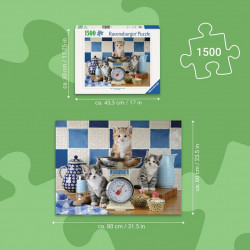 Puzzle 1500 pièces Chatons dans la cuisine | Ravensburger | Agorajeux