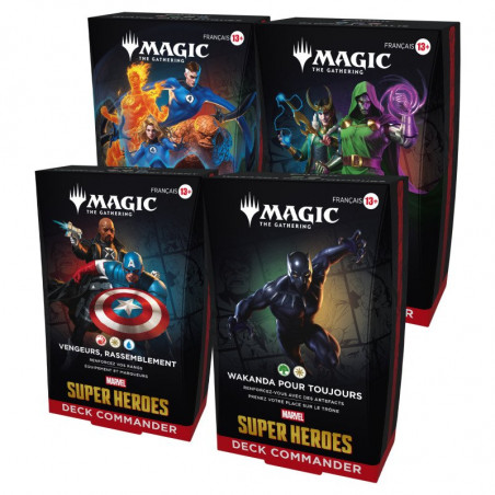 MTG : Marvel Super Heroes - lot des 4 Decks Commander (FR) | Agorajeux