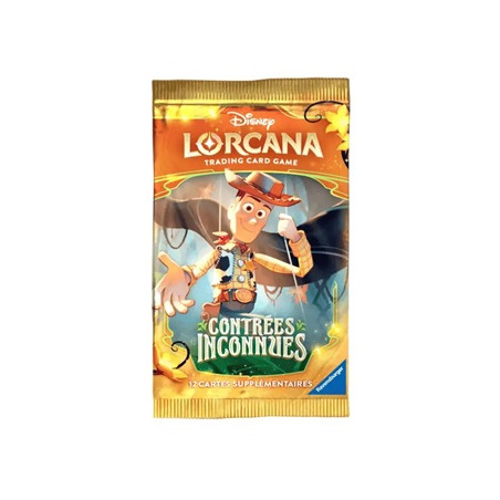 Visuel : Disney Lorcana chapitre 12  Contrées Inconnues : Booster