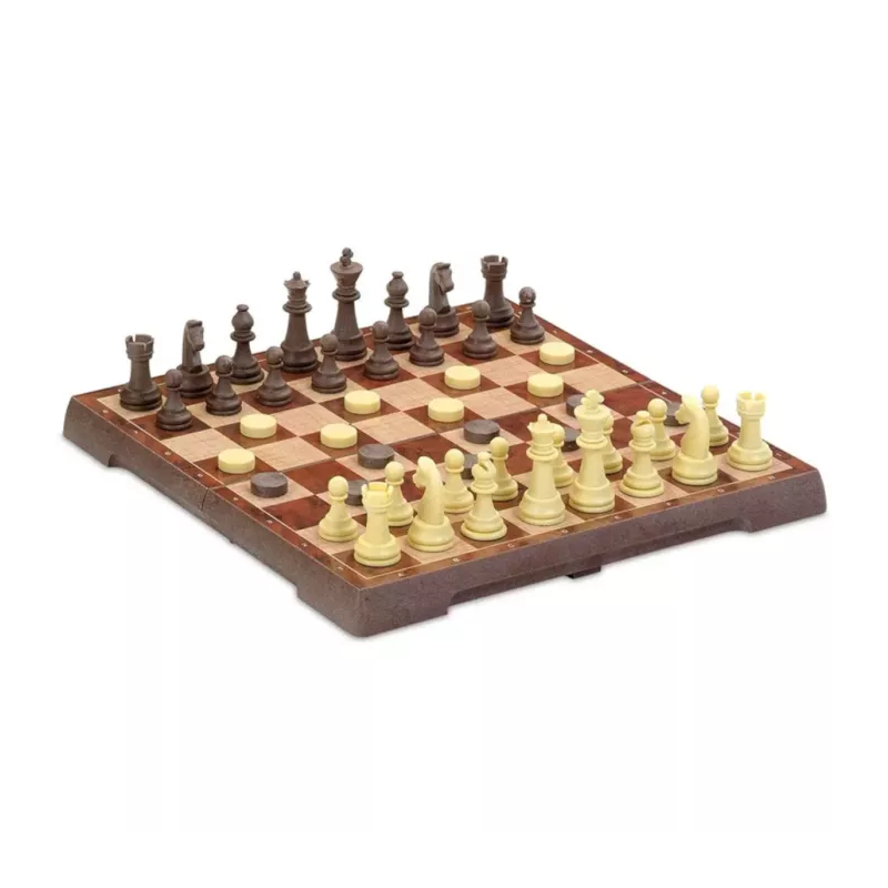 Échecs Et Dames Magnétiques 24X24 Cm