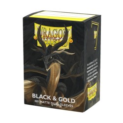 Dragon Shield Standard Dual Sleeves: Black & Gold [Matte] (100 Sleeves) | Arcane Tinmen | Agorajeux