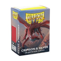 Boite de 100 Dragon Shield Dual Matte - Crimson & Silver