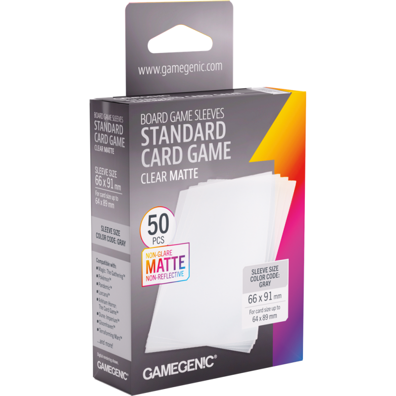 Gamegenic : Sleeves Standard Clear Matte 66x91mm (50)