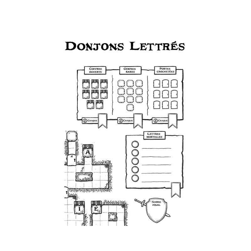 DONJONS LETTRÉS – Le Donjon – Jeu de Lettres en Solo
