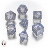 transparent & blue elvish dice