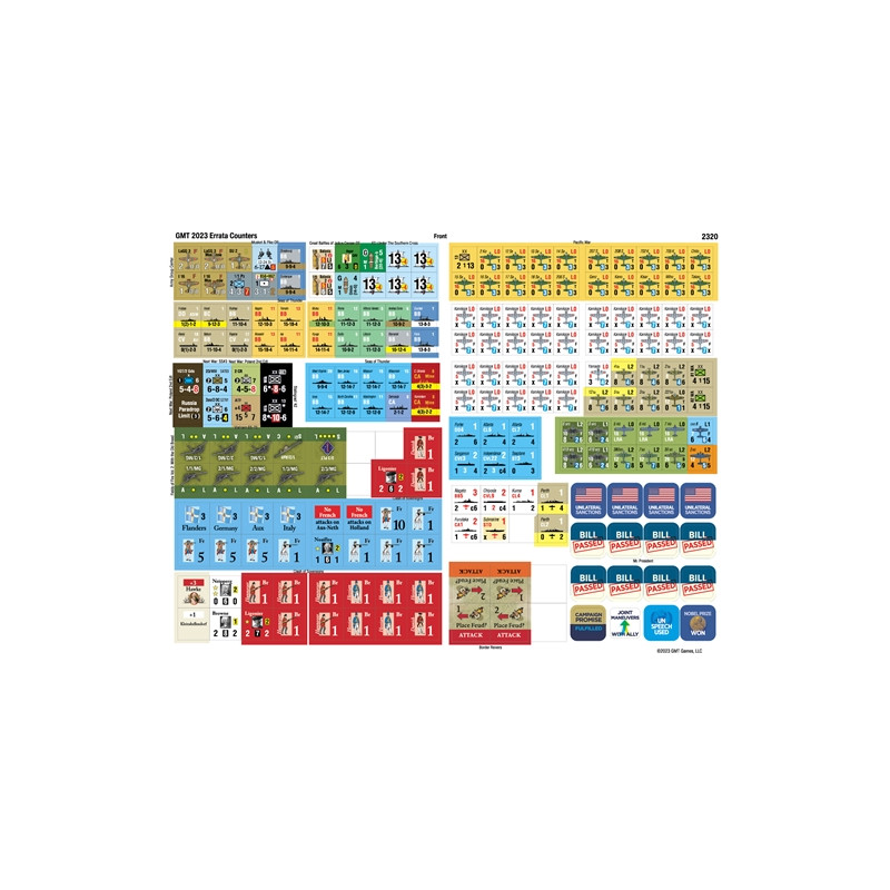 GMT Games : 2023 Replacements Countersheet