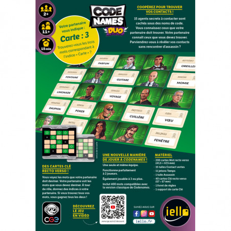 Buy Codenames Duo | IELLO | Agorajeux Gamestore