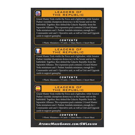 Star Wars Legion : Leaders of the Republic | Atomic Mass Games | Agorajeux game store