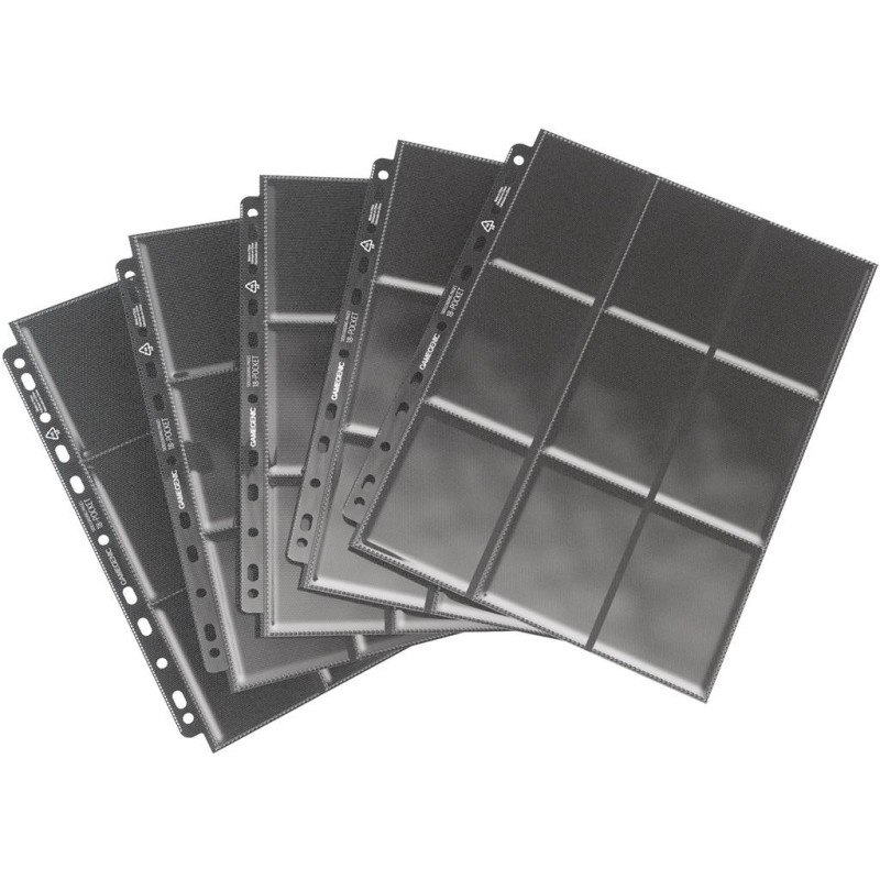 18-pocket pages side-loading black for ring-binder