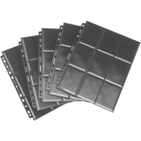 Gamegenic 18-pocket pages side-loading black for ring-binder - Agorajeux game store