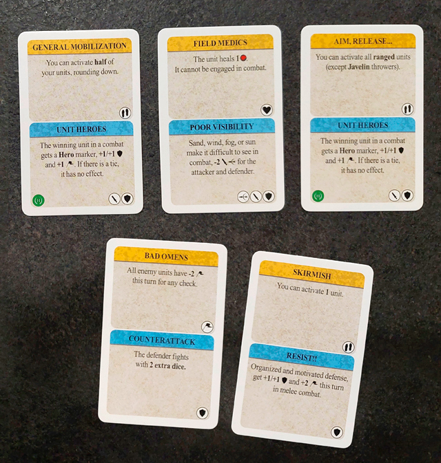 Onus Traianus : les cartes événements sont au coeur du jeu